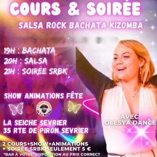 Affiche de Soirée Salsa Rock Bachata Kizomba avec Olesya · La Seiche · Sevrier (sam 15 août)